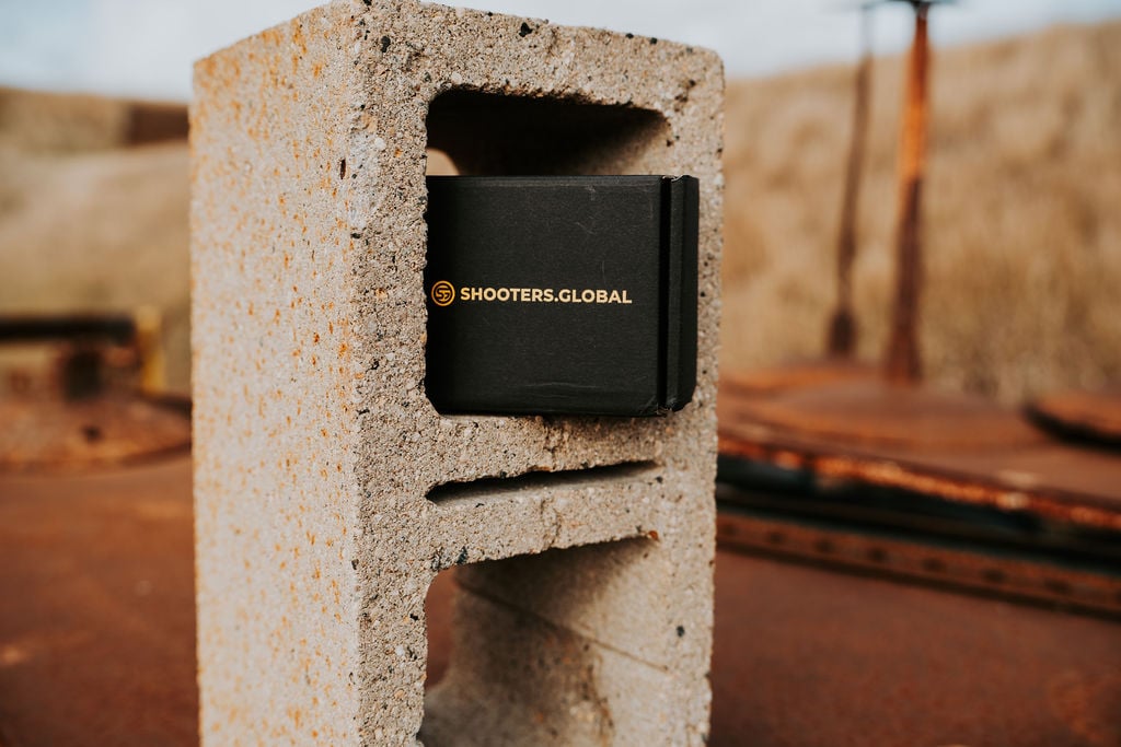 Shooters Global Pulse Pro shot timer mounted at the range
