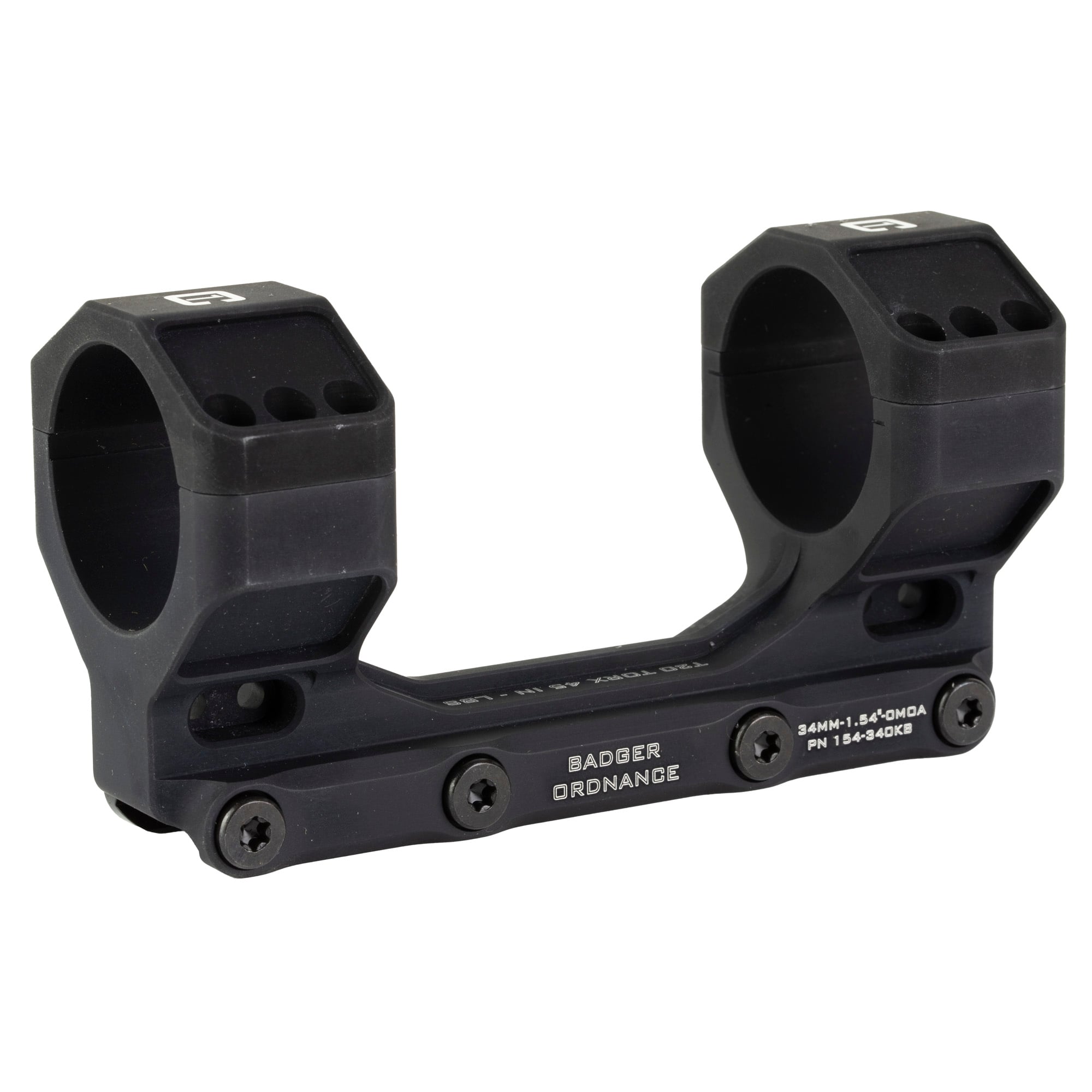 Badger Ordnance Condition One Max Mount – 34mm, 1.54", Picatinny, Black