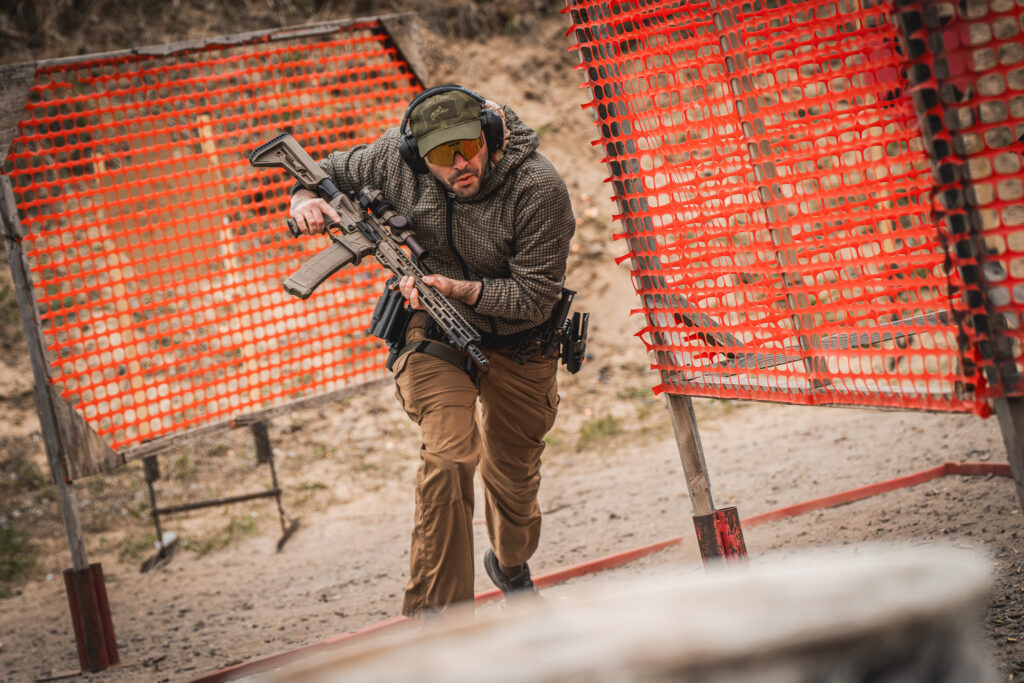 Vortex LPVO mounted on a 3-Gun rifle at the range