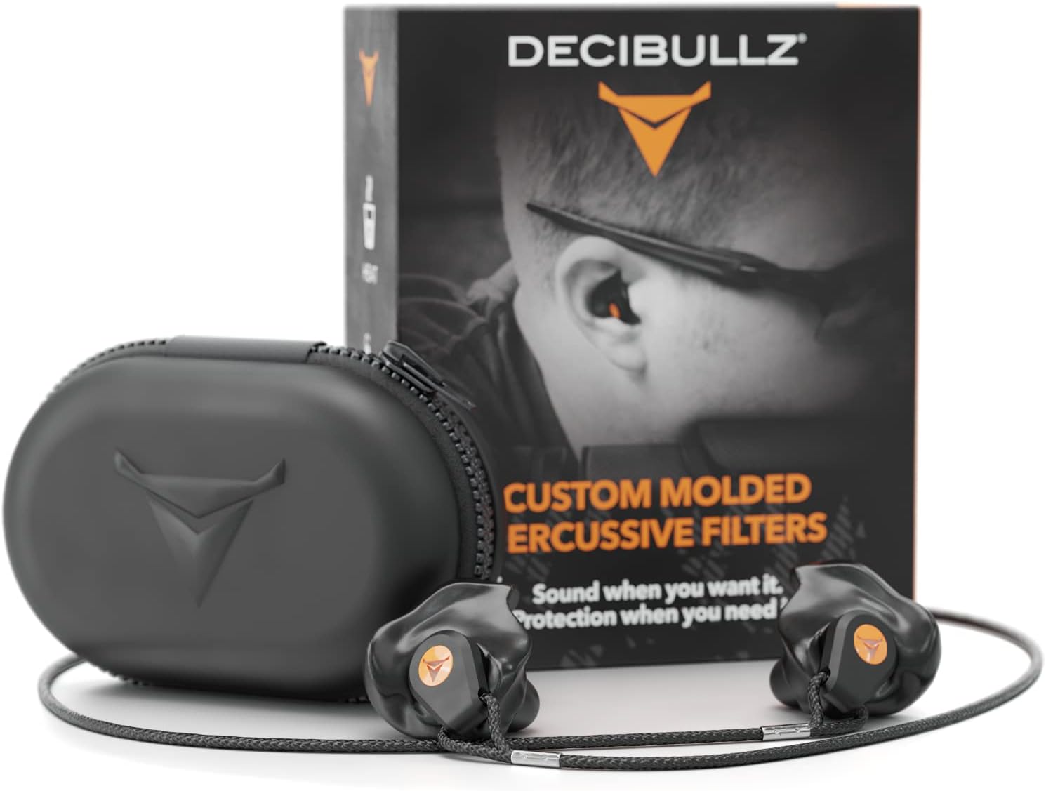 Decibullz Custom Molded Percussive Shooting Filter Earplugs