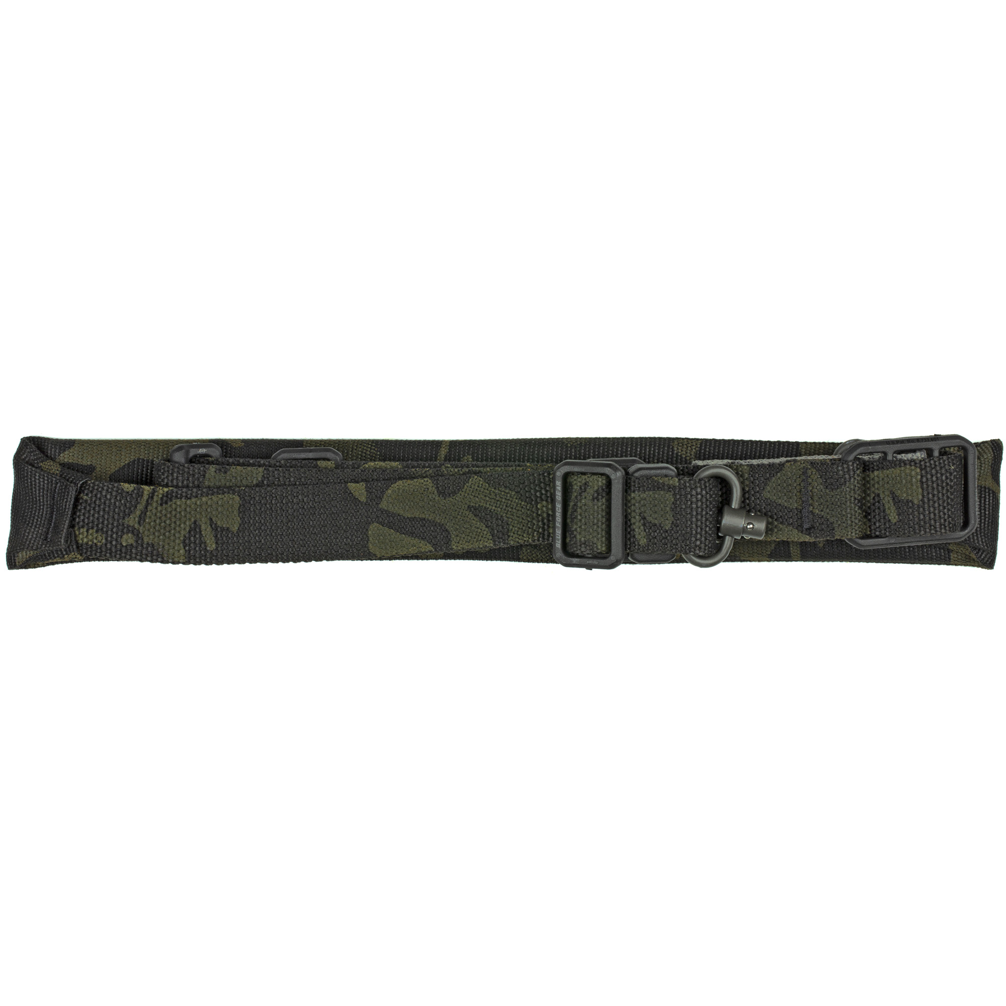 Blue Force Gear Vickers 221 padded convertible two-point to single-point sling with RED swivel in MultiCam Black