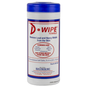 D-Lead D-Wipe pop-up canister of 40 lead removal towels, sold as a case of 12