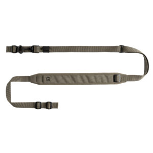 Edgar Sherman Design ESD Padded Sling in Ranger Green and Black, two-point padded rifle sling with quick-adjust pull tab