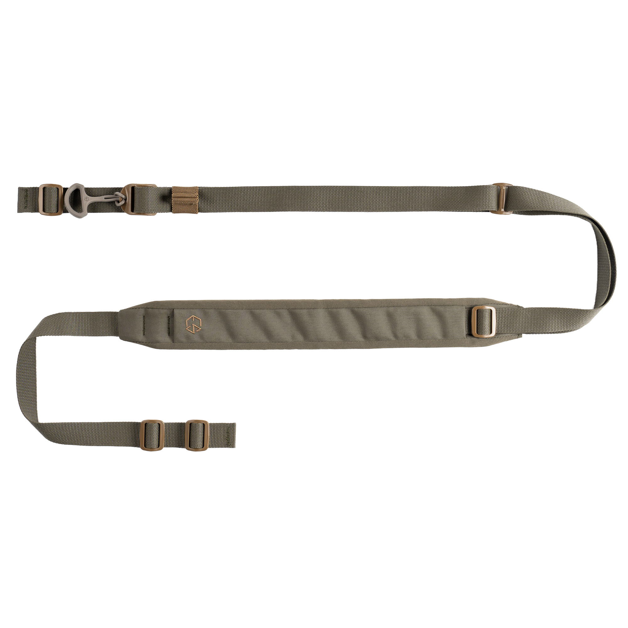 Edgar Sherman Design ESD Padded Sling in Ranger Green, two-point padded rifle sling with quick-adjust pull tab
