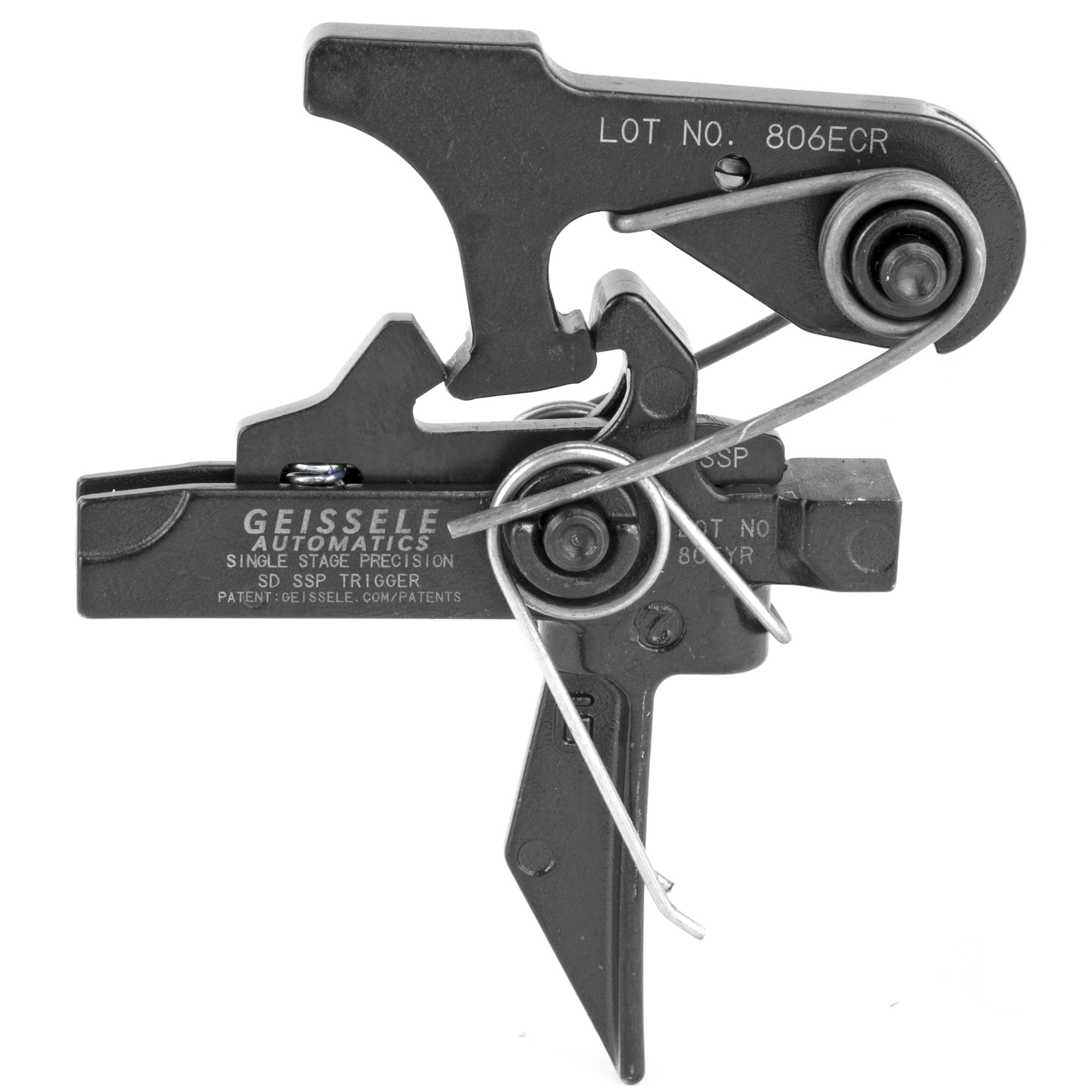 Geissele SD-SSP single-stage AR-15 trigger with flat bow, 3 to 3.75 lb pull