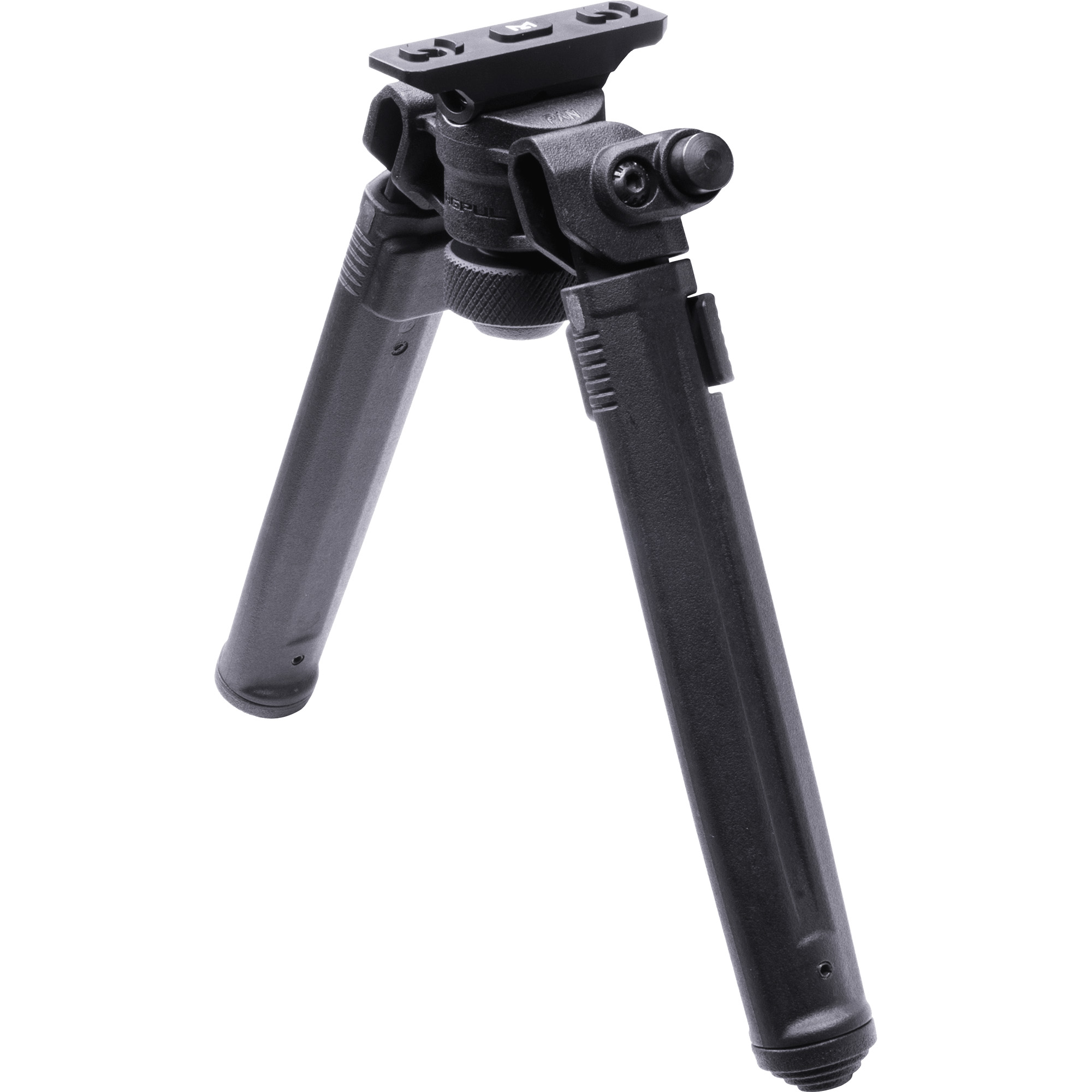 Magpul M-LOK Bipod in black, legs folded, side view