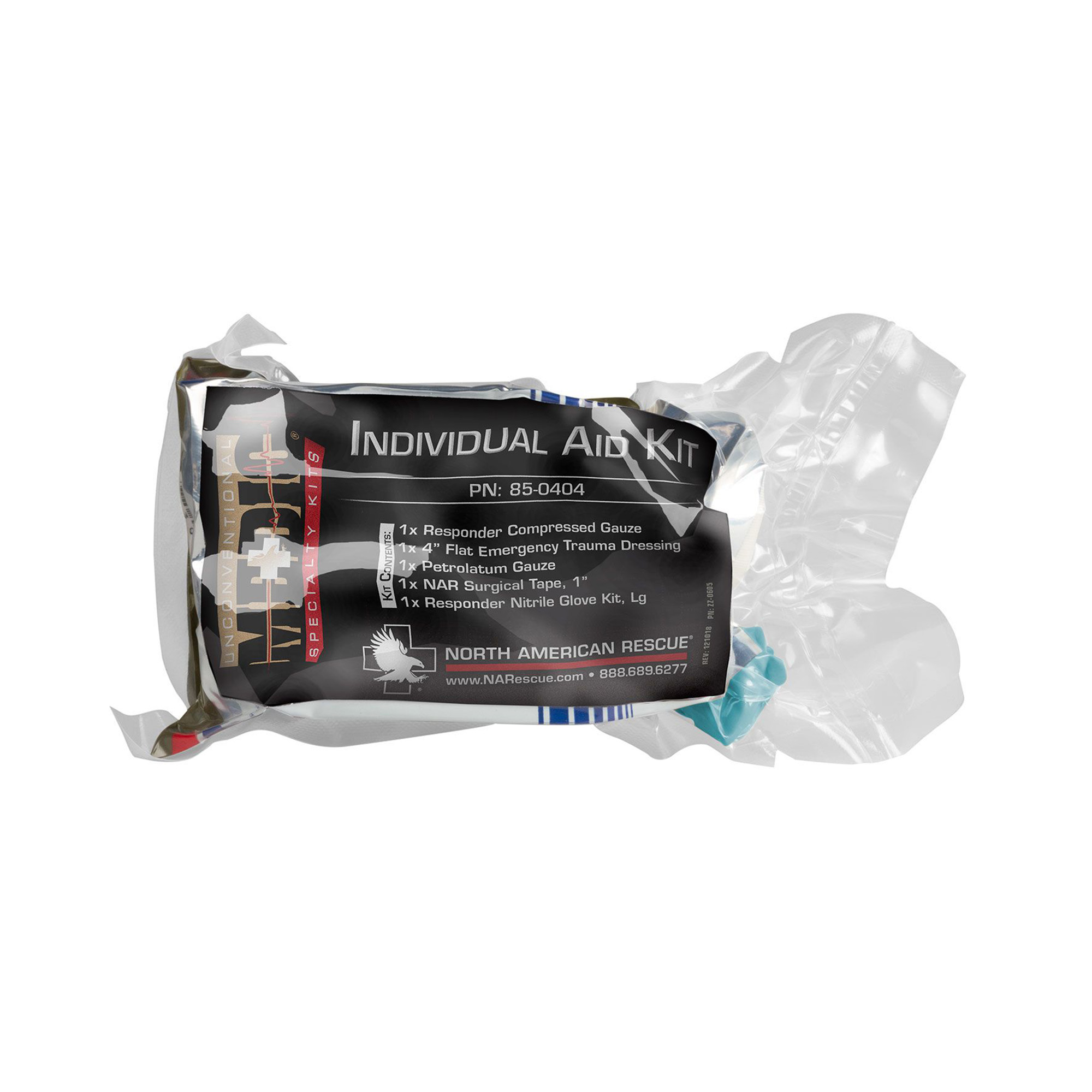 North American Rescue Individual Aid Kit vacuum-sealed bleeding control kit